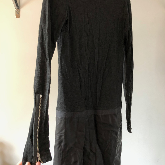 $425 Theory Keiran Black Lambskin and Wool dress - Picture 6 of 6